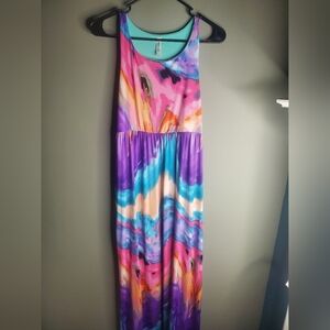 Colorful printed maxi dress